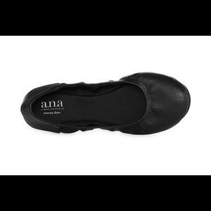 A.N.A Joy Scrunch Black Ballet Memory Foam Flats